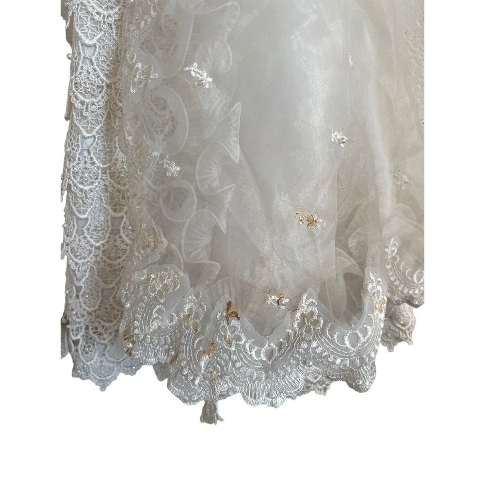 Baptism Christening Baby Girl Dress Newborn Size 0 Vintage Victorian White Bapti - Picture 8 of 12